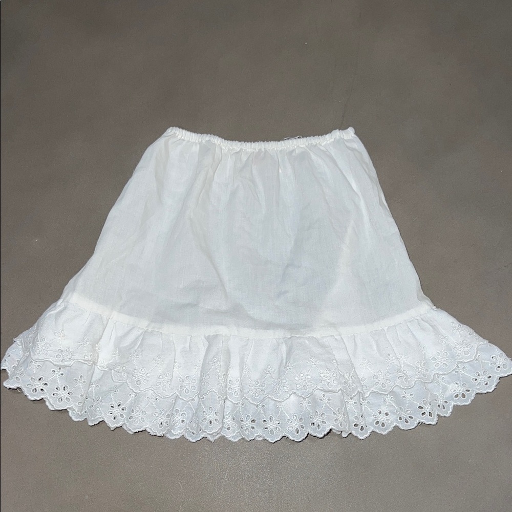 VINTAGE Kiko White A-Line Skirt with Eyelet Hem